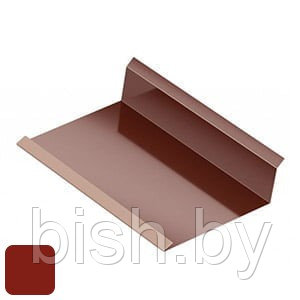 Торцевая планка нижняя RoofArt 178x2000мм 0,53мм GreenCoat Pural BT цинк 275 г/м² кирпичный красный