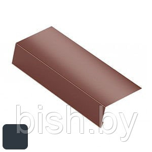 Защитная планка RoofArt 125x2000мм 0,53мм GreenCoat Pural BT цинк 275 г/м² антрацитовый серый