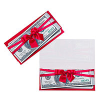 Конверт для денег "Универсальный" купюры, красный бантик