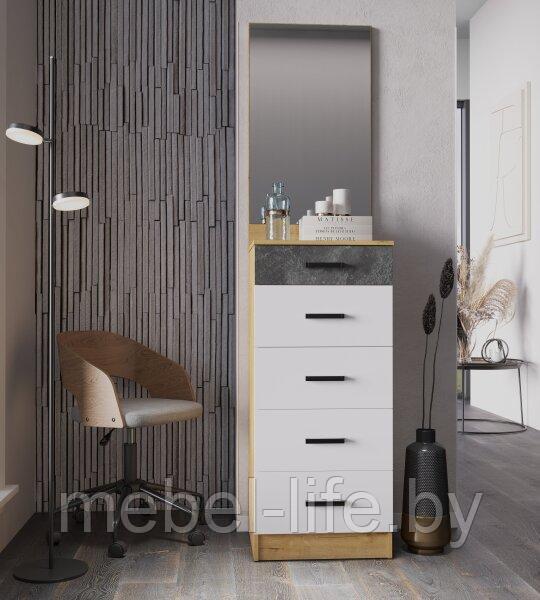 Комод Адель 500-5Я дуб вотан/белый гладкий