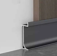 Потайной напольный плинтус Profiling скрытого монтажа ПЛ-50/12 2,5м черный