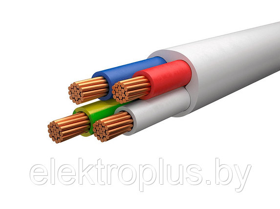 Провод ПВС-Т 3х 2,5+1х2,5 белый, черный, фото 2