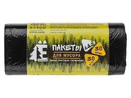 Пакеты для мусора 30л (57,5х48см) 30шт 5,6мкм "Е-Ромашка", черные