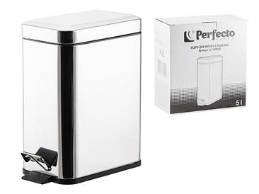 PERFECTO LINEA Китай Ведро для мусора с педалью, 5 л, черное, нержавеющая сталь, PERFECTO LINEA