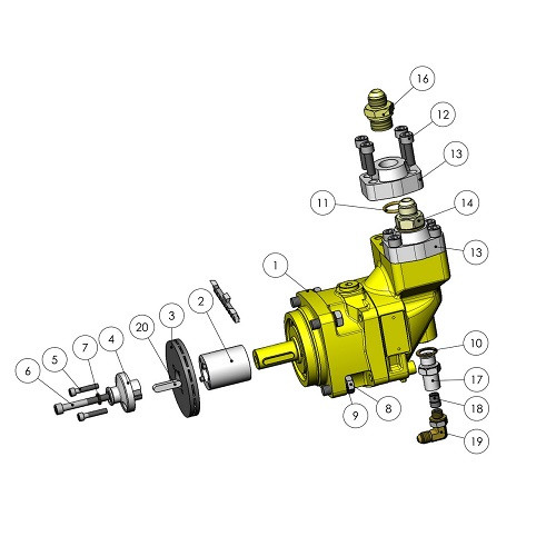 Мотор пилы с автоматическим натяжителем (30 см3) 28/30RH/RHS 21512972