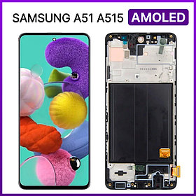 Экран для Samsung A51 (A515) в раме (AMOLED), черный