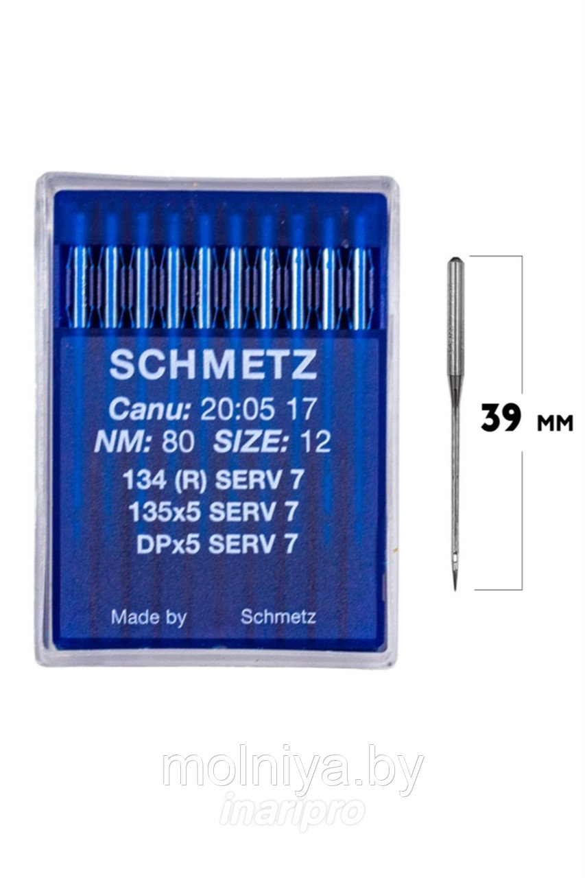 Швейная игла Schmetz DPx5 (134) SERV 7 №80 уп10 шт..