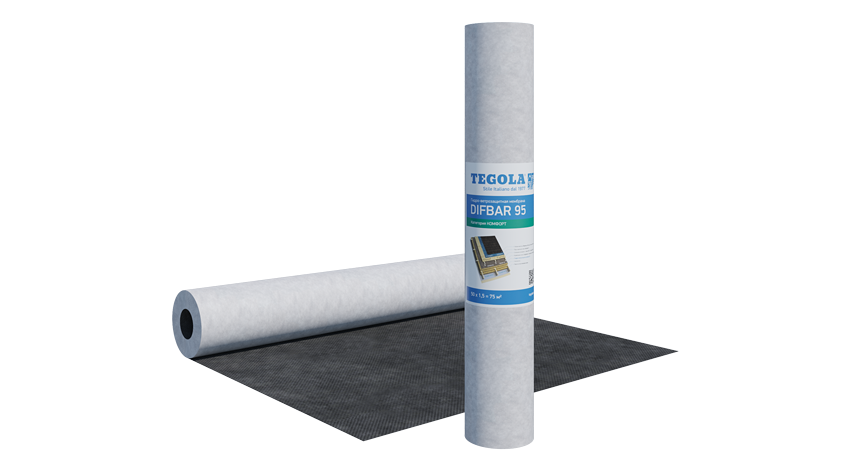 Пародиффузионная мембрана для защиты теплоизоляции ДИФБАР 95 TEGOLA