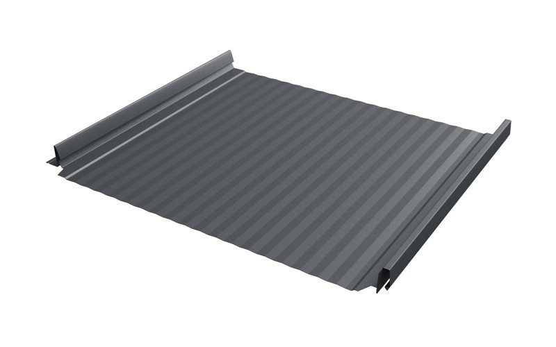 Кликфальц Pro Gofr Grand Line 0,45 Drap TX с пленкой на замках RAL 7024 мокрый асфальт Кликфальц Pro Gofr