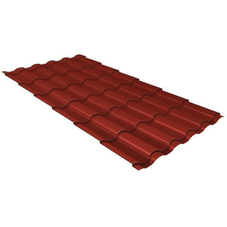 Металлочерепица Гранд лайн Grand Line Credo Satin 0,5 мм GreenCoat Pural BT RR29 красный глянец 0.45