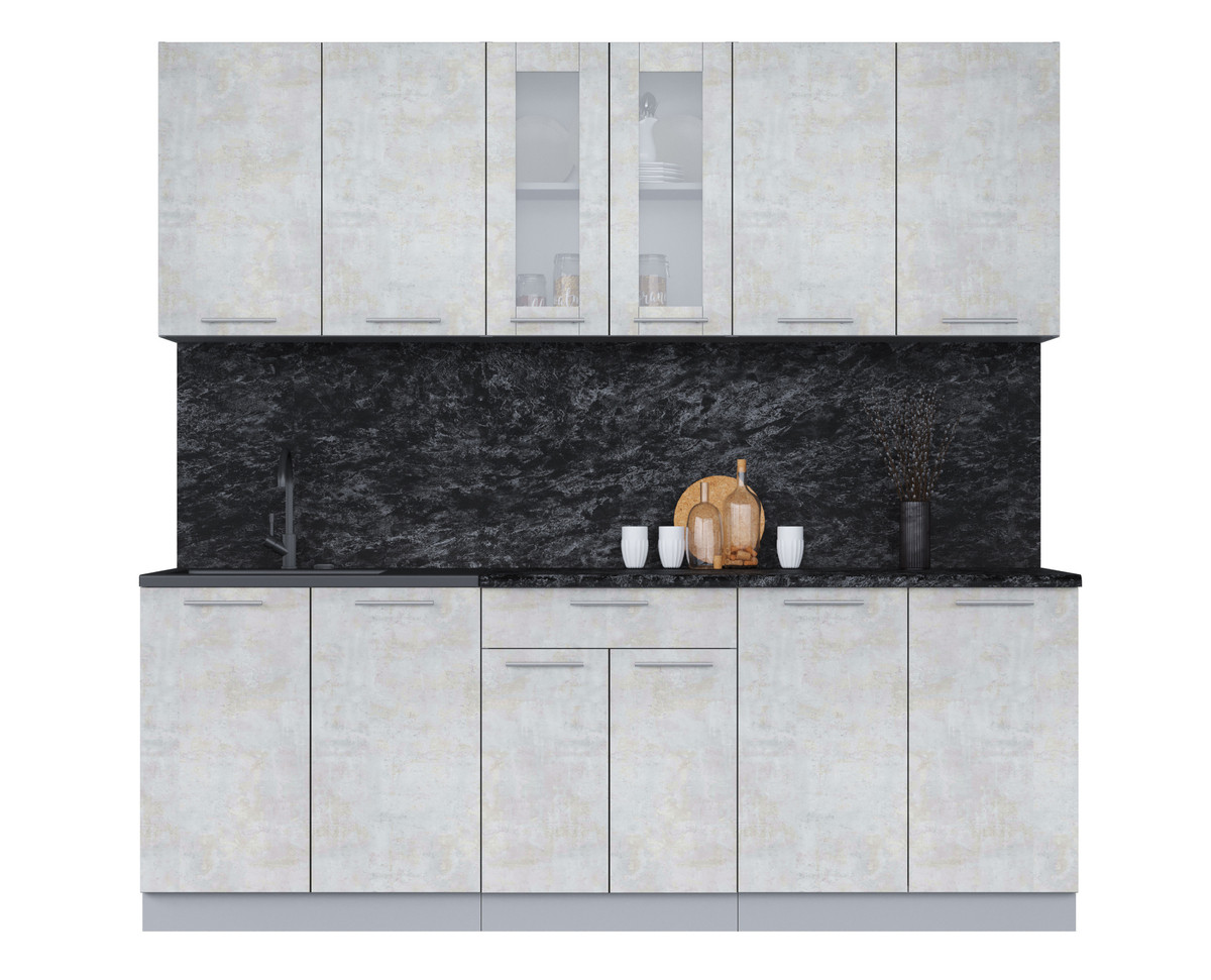 Кухня Мила 2.2м. Бетон лайт