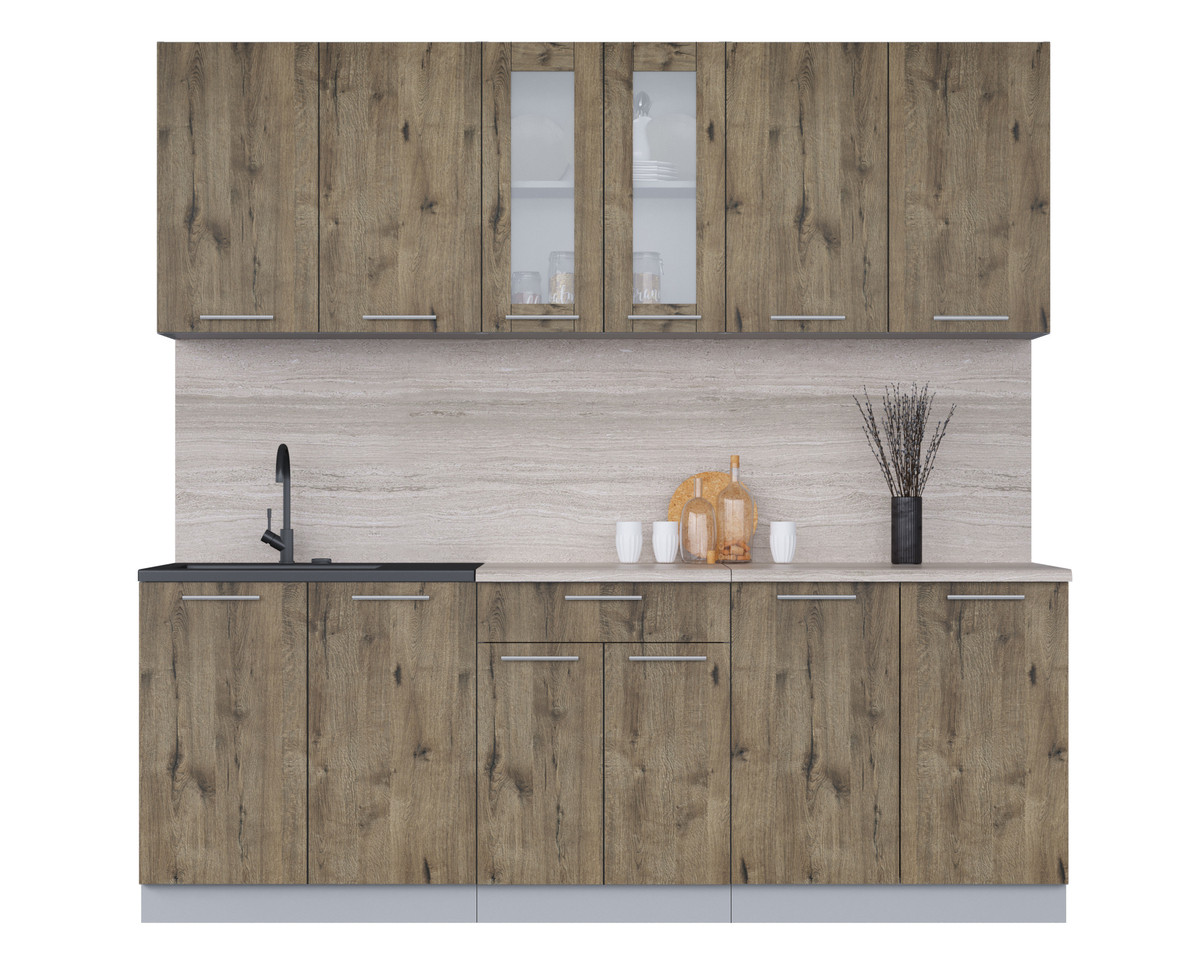 Кухня Мила 2.2м. Дуб веллингтон