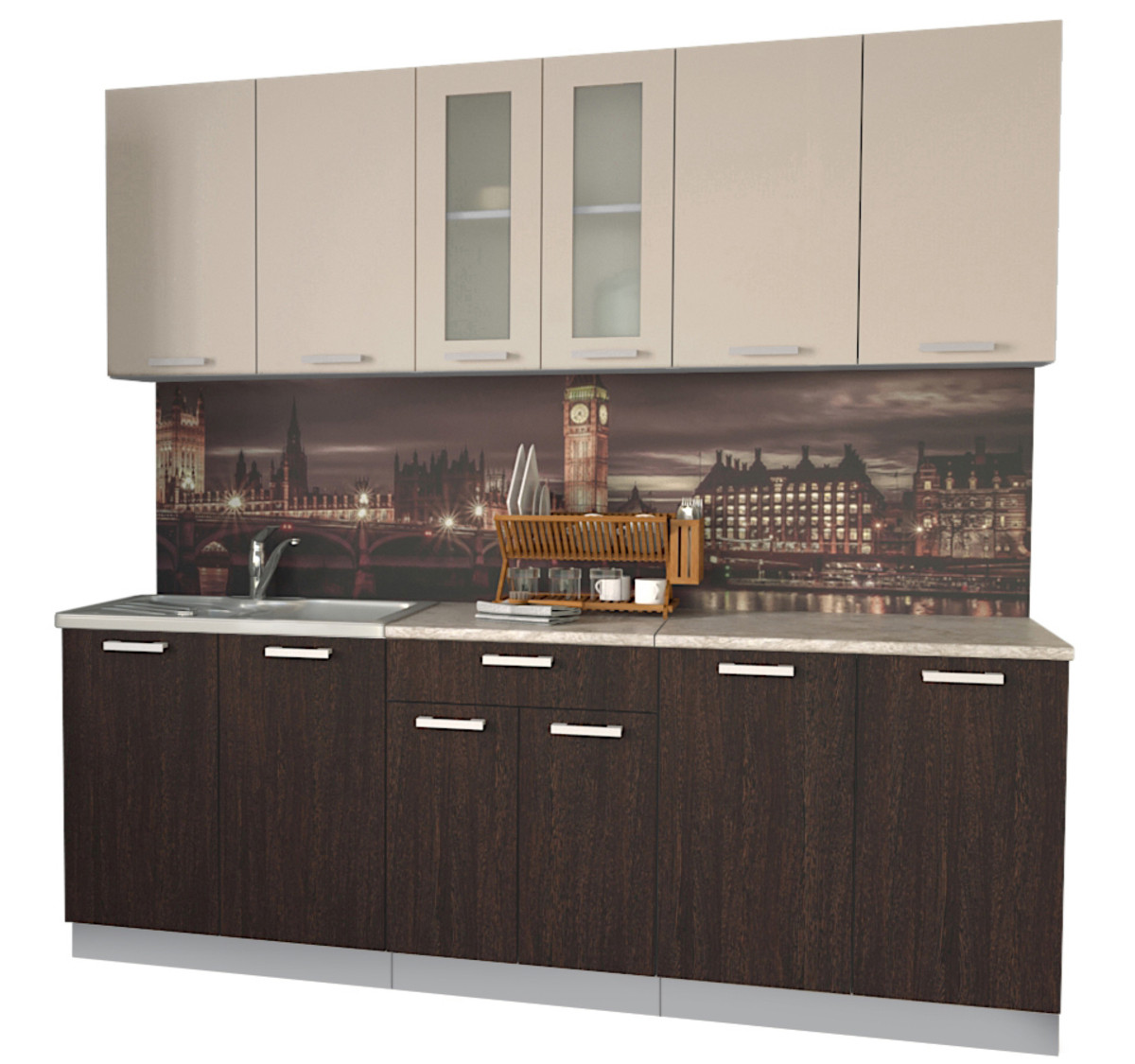 Кухня Мила 2.2м. Персидский жемчуг - Венге