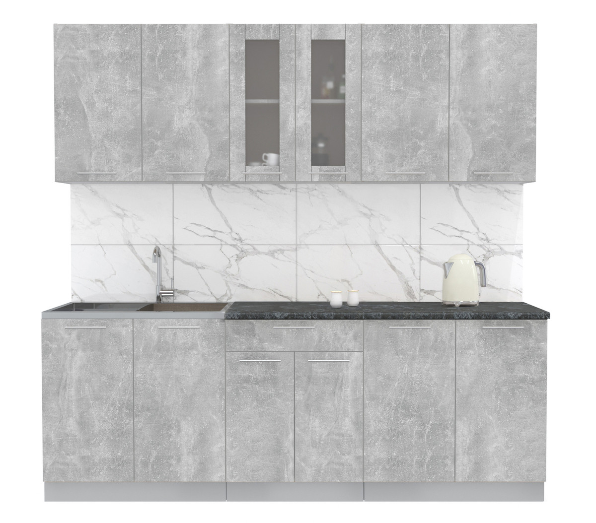 Кухня Мила 2.2м. Бетон