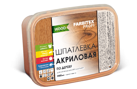Шпатлевка акриловая по дереву БЕРЕЗА 0,25л FARBITEX ПРОФИ WOOD, фото 2