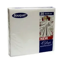 Салфетки Bouquet Colour двухслойные 33 х 33 см, 20 листов, белые