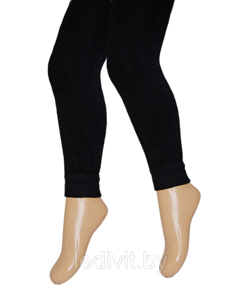 Лосины для девочки махровые черные