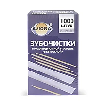 Зубочистки Бамбуковые Aviora в бумажной упаковке 1000 шт