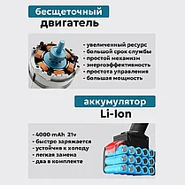 Дисковая (циркулярная) пила аккумуляторная Stohf (диск 185 мм, пропил 57 мм, 2 АКБ 4 Ач), фото 2