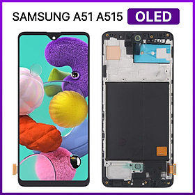Экран для Samsung A51 (A515) в раме (OLED), черный