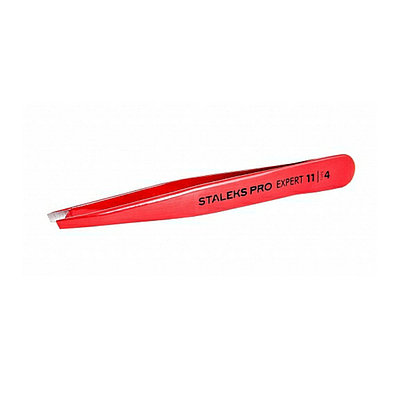 ПИНЦЕТ ДЛЯ БРОВЕЙ EXPERT 11 TYPE 4r (узкие скошенные кромки, красный)