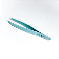 ПИНЦЕТ ДЛЯ БРОВЕЙ EXPERT 64 TYPE 4 (узкие скошенные кромки, голубой)