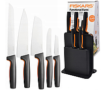 Набор ножей 6 элементов с пластиковим блоком Fiskars Functional Form 1057554