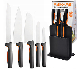 Набор ножей 6 элементов с пластиковим блоком Fiskars Functional Form 1057554