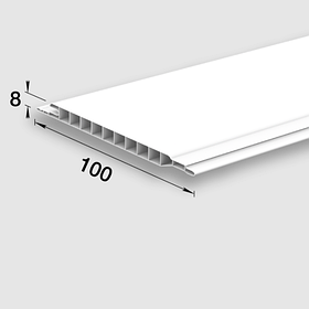 Панель пластиковая односекционная 10*0,8*3000мм Белая П8-ПП100-3,0 001БЕЛ