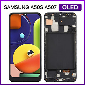 Экран для Samsung Galaxy A50S (A507) в раме (OLED), черный