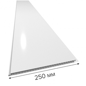Панель пластиковая односекционная 10*0,8*3000мм Белая глянцевая П8-ПС250-3,0 001-0БЕЛ