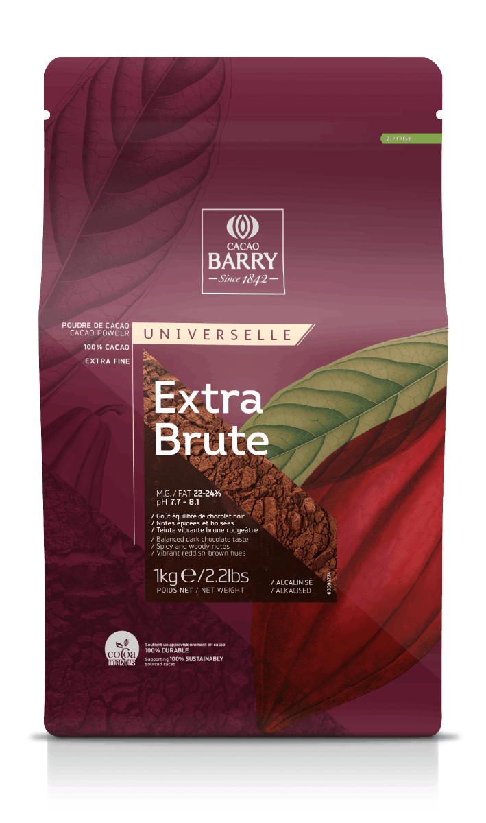 Какао-порошок 22/24 алкализованный, Cacao Barry Extra Brute Франция 100 гр