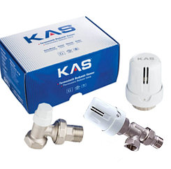 Комплект кранов радиаторный осевой термостатический KAS 1/2"