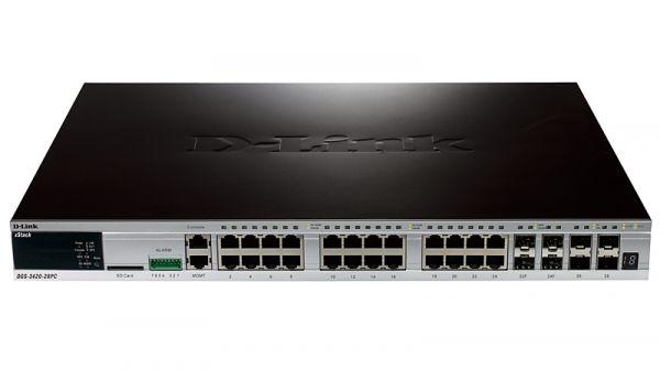Управляемый коммутатор уровня 2+ D-Link DGS-3420-28PC