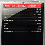 Колонка портативная ZQS-8227S, BT/USB/TF/FM, RGB, 2 x 8", 4500 mAh, 40W, 8H, AUX, Microphone, фото 9