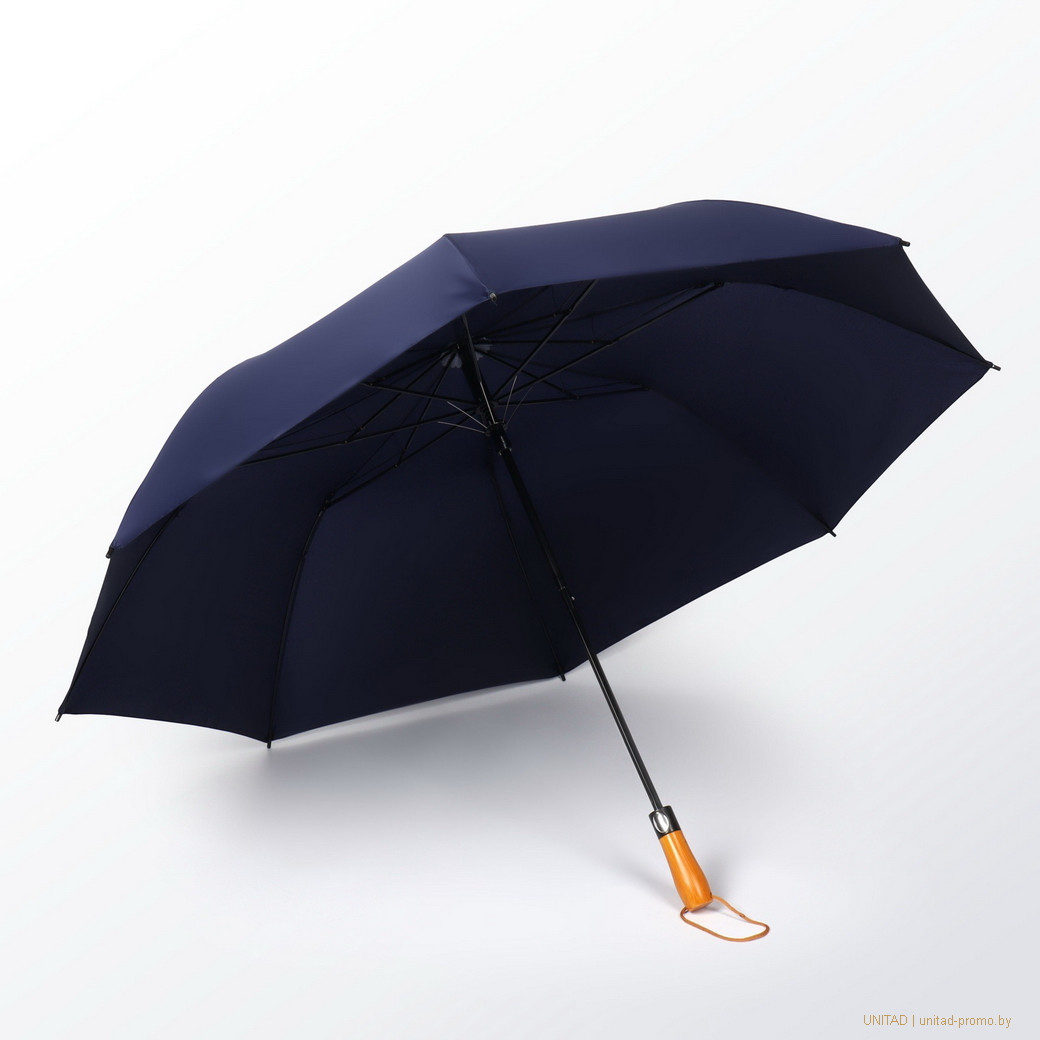 Зонт полуавтоматический Momochrome Blue 140, эпонж, 3 сложения, 8 спиц, D = 140 см