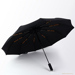 Зонт автоматический Monochrome Black 120, с фонариком, 3 сложения, 10 спиц, D = 120 см