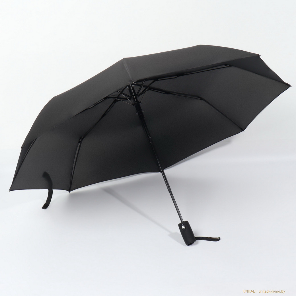 Зонт полуавтоматический Monochrome Black 110, 3 сложения, 8 спиц, D = 110 см