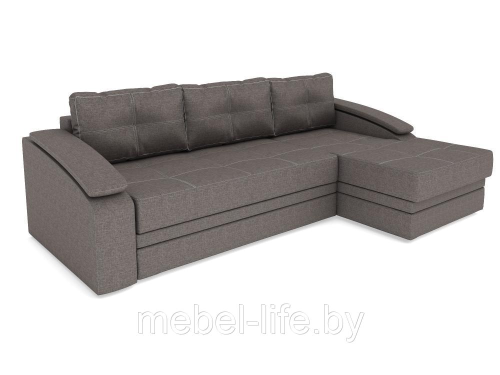 Диван угловой Турин (правый) - Велюр серый (М-Стиль)
