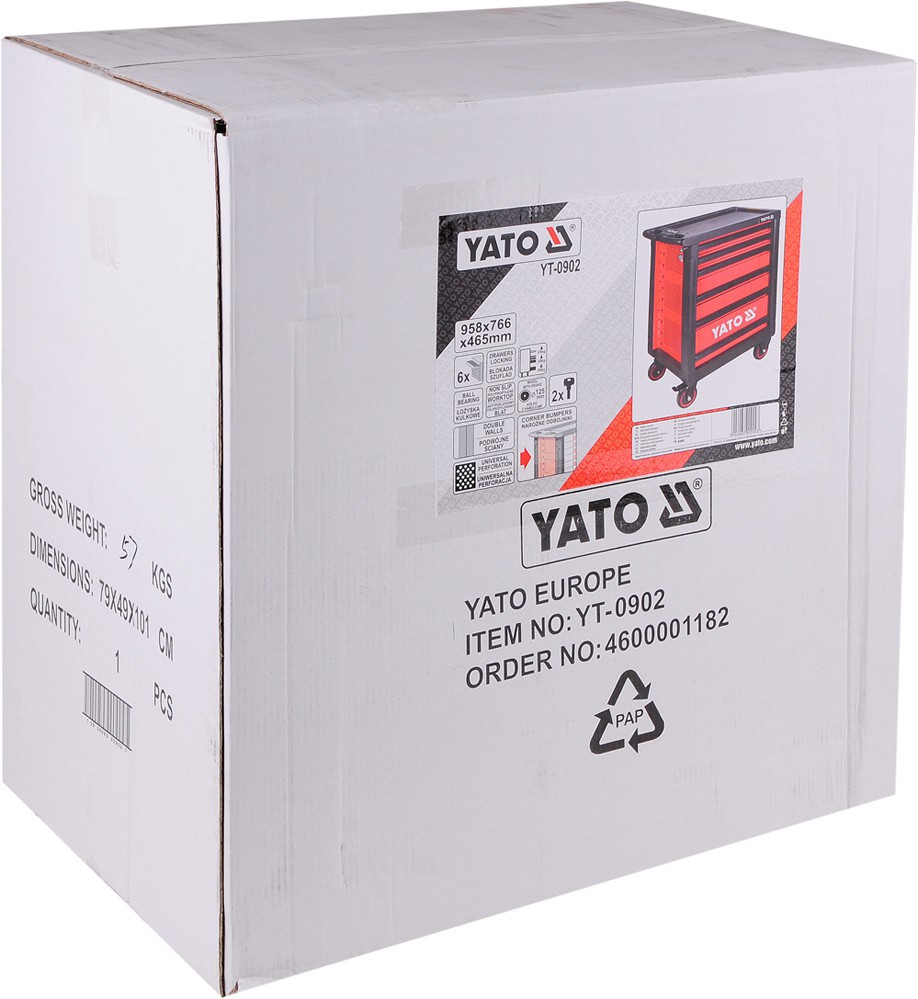Инструментальная тележка YATO с 6 ящиками YT-0902 - фото 4 - id-p33867670