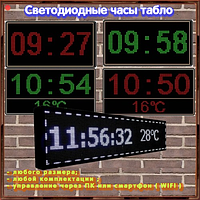 Светодиодные фасадные часы с любыми функциями