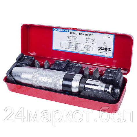 KING TONY 4112FR KING TONY Отвертка ударная с принадлежностями 5/16", 6 предметов, 4112FR, фото 2