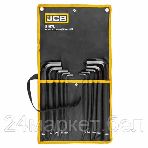 JCB-5107L JCB Ключи Г-образные 6-гранные длинные, набор 10пр. (6-8, 10-12, 14, 17, 19 22мм), фото 2