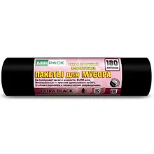 Мешки для мусора MirPack ПВД EXTRA black 180 л 50 мкм 10 шт