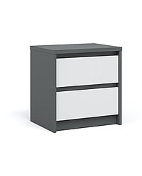 Прикроватная тумбочка Мишель 2ящ Антрацит/белый жемчуг