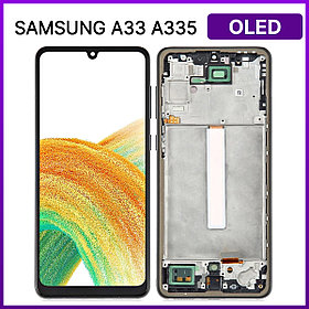Экран для Samsung A33 (A335) в раме (OLED), черный