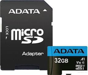 Карта памяти A-Data Premier AUSDH32GUICL10A1-RA1 microSDHC 32GB (с адаптером)