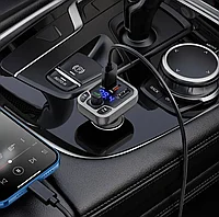 Автомобильное зарядное устройство с FM-трансмиттером Borofone BC38 Flash Energy (Черный)