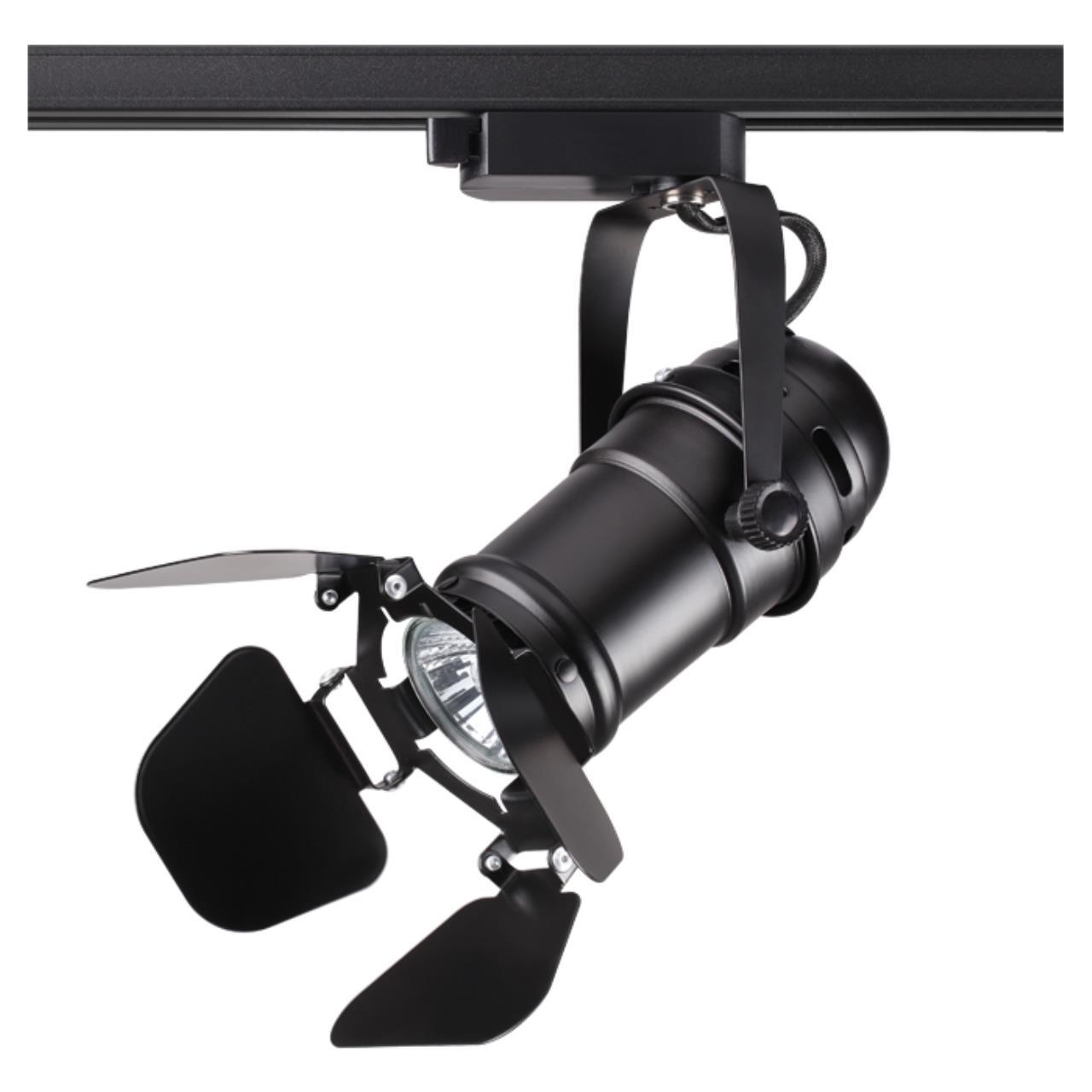 370408 NT19 184 черный Трековый светильник IP20 GU10 50W 220V UFO