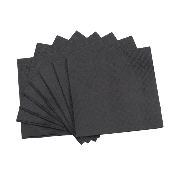 Салфетки бумажные Бик-пак 24 х 24 см однослойные черные 400 шт